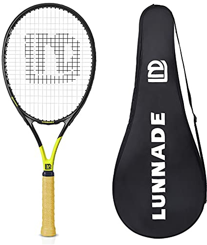 LUNNADE Tennisschläger für Erwachsene, 27 Zoll Leicht Tennisschläger mit Hülle, Geeignet für Damen Herren Anfänger und Fortgeschrittene
