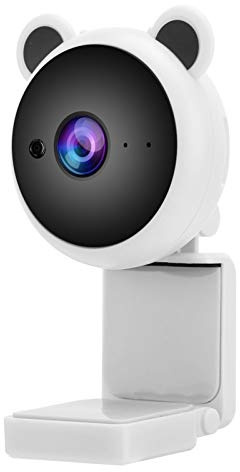 USB HD 1080P 30 FPS Cámara Web con Micrófono Incorporado para Computadoras, 2MP Webcam Portátil de Diseño Lindo para Grabación de Video Videollamadas Lecciones en Línea ect. Regalo para Niños(Blanco)