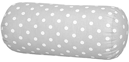 Dr. Berger Nackenrolle Nackenkissen 40x16 cm Bequeme mit Bezug 100% Baumwolle, Kissen rund, stabil - Perfekt als festes Nackenkissen, Reisekissen, Knierolle, Rückenkissen Sofa, Trendfarbe Grau