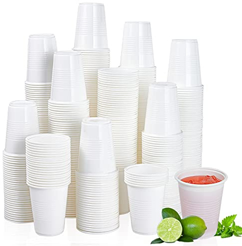 Lilymicky 500 Pack 7 oz Disposable Plastic Cups, Drinking Cups, White Party Cups for Birthday Parties, Picnics, Ceremonies, and Wedding