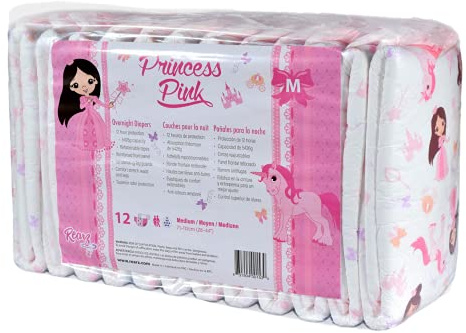 Rearz - Princess Pink - Overnight Adult Diapers (12 Pack) (Large)