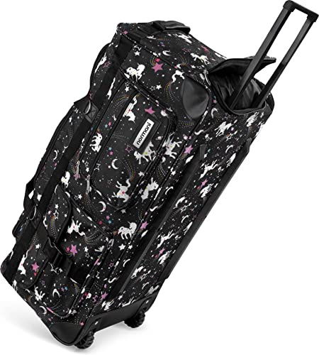 normani Reisetasche 100-150 L Reise-Trolley Jumbo XXL Big-Travel mit 2 Rollen und großem Hauptfach - riesig, Leichter und Stabiler Trolley Galaxy Unicorn / 100 Liter XXL