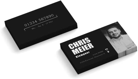 Visitenkarten personalisiert | mit Foto | Design Klempner | 2-seitig | Querformat | Menge + Papier zur Auswahl | selbst gestalten | hochwertiger Druck | 350 g Qualitätsdruck (100 Stück)
