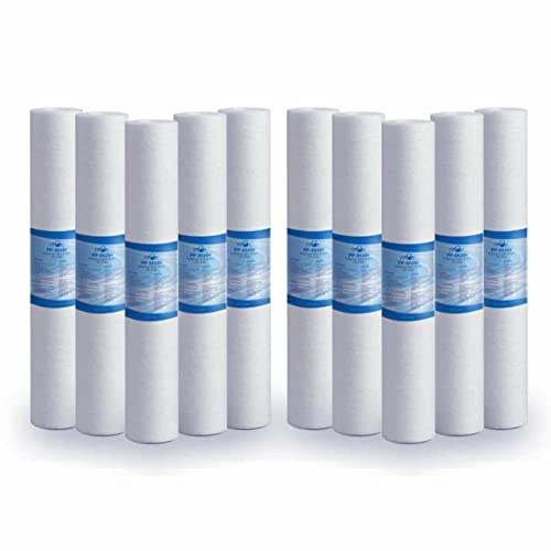 Filtro de sedimentos de 20 pulgadas, 5 micras, ultrafiltración, cisan, elimina arena, barro, partículas de óxido e impurezas suspendidas hasta 5 micras, de polipropileno, 10 unidades