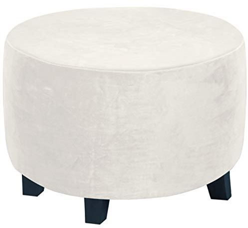 Meigeh Runde Hockerbezug Osmanische Bezüge Hockerbezug Rund Samt Pouffe Schonbezug Hocker Abdeckung Fußhocker Runde Hocker Ottomane Bezug