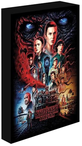 Pyramid International Stranger Things Leuchtende Leinwand, groß, 30 x 40 cm, offizielles Lizenzprodukt