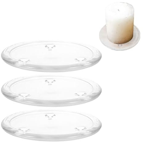 Alipis Round Glass Candle Holder Tray 4 Inch Clear Pillar Candle Plate Decorative Coaster for Wedding Party Home Centerpiece