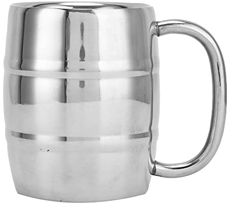 Glomora Jarra De Cerveza De Acero Inoxidable De Doble Capa 300 Ml, Ideal para Café, Agua Y Más, Duradera Y Elegante