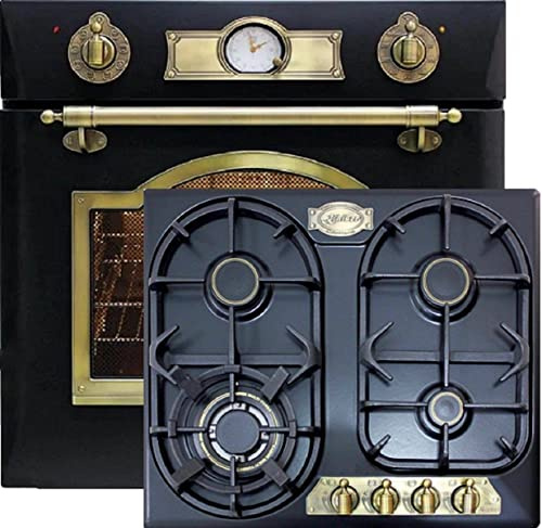 Kaiser Backofen-Set EG 6345 Em+KG 6325 Em, Einbau Gasbackofen 67L+Retro Einbau Gasherd, 60cm