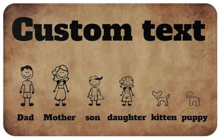 Fußmatte selbst gestalten, personalisierte Fußmatte, Fußmatte Familie personalisiert mit Figuren und Namen, für Wohnmobilbesitzer Familie rutschfest & waschbarr, selbst gestalten mit Namen Geschenk
