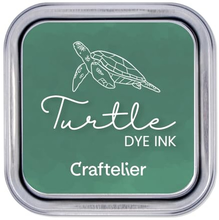 Craftelier Tintenkollektion auf Wasserbasis | Metallbox mit starkem Verschluss | Acryl- oder Gummistempel und poröse Oberflächen | 21 Farben (Turtle)
