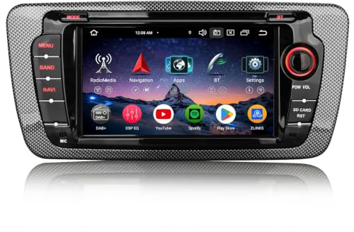 Erisin 7 pollici 8-Core 4GB+64GB Android 14 Autoradio Bluetooth GPS Navigatore per SEAT IBIZA Supporto Wireless CarPlay Android Auto DAB+ WiFi 4G DSP USB FM RDS OBD2 DVB-T2 Canbus Schermo tattile IPS