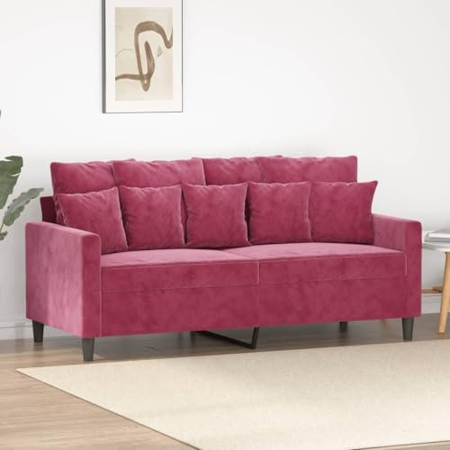 ShGaxin 2-Sitzer-Sofa Weinrot 140 cm Samt, Loungesofa, Sofas & Couches, Relaxsofa, Couch für Wohnzimmer, 359307