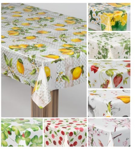 laro Wachstuch-Tischdecke Wachstischdecke Gartentischdecke, Muster:Lemonix Zitrone, Größe:90x120