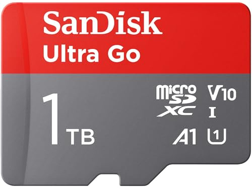 SanDisk 1 TB Ultra Go microSDXC UHS-I-kort, upp till 150 MB/s läshastighet, V10, U1, C10, A1, Full HD