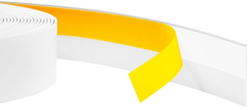 Quest Bande plate PVC 40 mm Autoadhésif - Blanc, 25 m | Baguette flexible pour fenêtres et portes, protège de l’humidité et de la saleté, pour une finition propre
