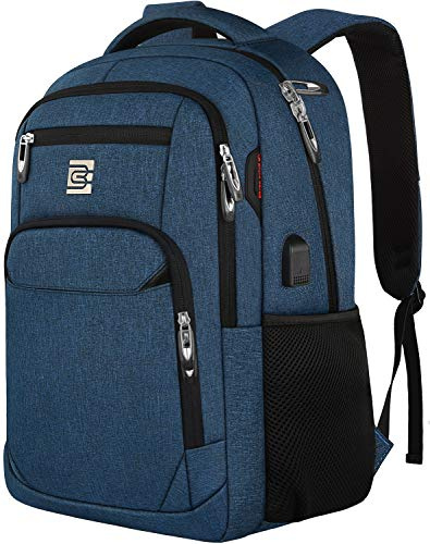 marcello Zaino Per Computer Portatile Con Porta Di Ricarica Usb,Da Uomo E Da Donna, Per Lavoro, Scuola, Università, Per Ragazzi, Adolescenti (Blu, 15.6 Pollici)