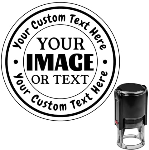 SuSuTiFy Personalized Logo Stamp Custom Stamp Customized Business Logo Stamp with Text Self Inking Rubber Stamper - Stamps for Local Business Office Supplies, 4 Sizes Round