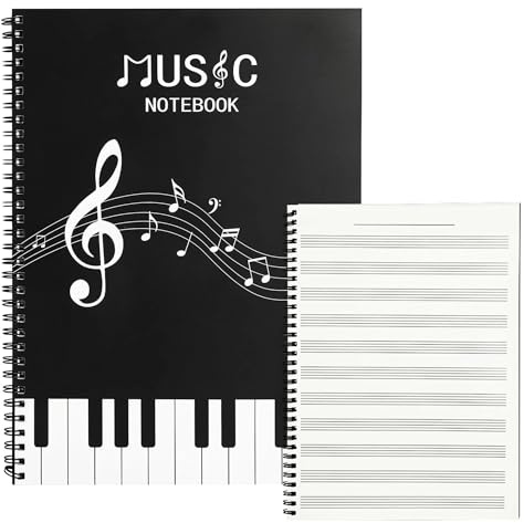 JYCSTE Carnet de notes de musique vierge, carnet de composition de partitions de papier, carnet de musique artistique, carnet de notes en papier manuscrit, carnet d'écriture de chanson, 100 pages, 11