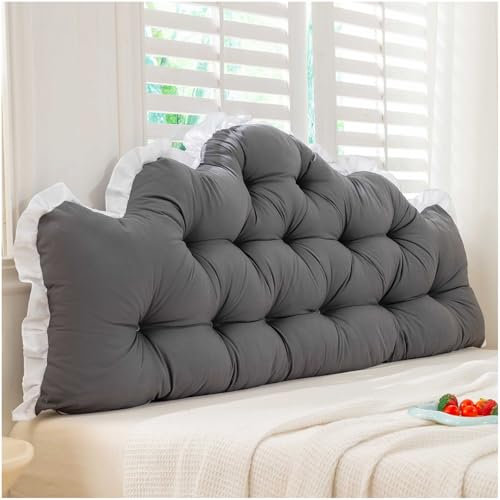 HUMAJORY Keilkissen Fürs Bett, Lesekissen, Bettkissen for Schlafen, Nackenkissen for Nacken und Schultern, Rückenkissen Fürs Bett/Couch Im Sitzen(Black,180x55x10cm)