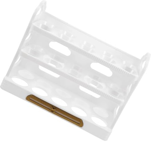 Housoutil Contenitore per Uova da Frigorifero Bianco Grande Capacità, Organizer Riutilizzabile in Pp e Pet a 3 Strati 30 Scomparti per Conservazione e Accesso Facile