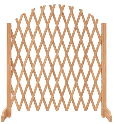 XVYLFZNP Einziehbarer Holzzaun für Gartengitter-Dekoration, freistehend, erweiterbar, sofortiges Rasengeländer für den Haushof (braun, 250 x 120 cm B)