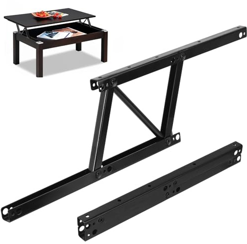 1 Paire Charnières à Ressort pour Table Basse Pliante, Charniere Table Basse Relevable de 88 Lbs, Lift Up Ressort Charnière Mécanisme pour Tables et Accessoires de Montage de Meubles