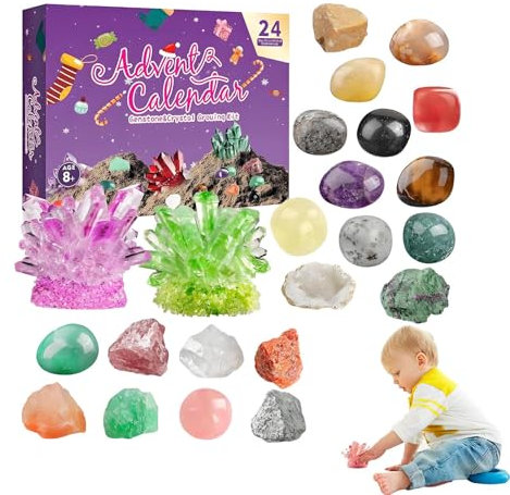 Adventskalender – Kalender 2025 | Crystal Advent 2025, Edelsteinplaner Für Erwachsene, 24, Sammlung Natürlicher Steine, Lernspielzeug, Edelsteine, Wissenschaftsset, Tragbar, Für Männer Und Frauen
