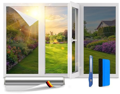 VIEWGUARD – UV Sonnenschutzfolie für Fenster Innen & Außen – Blickdichte Fensterfolie als Sonnenschutz Folie – Selbstklebende Hitzeschutzfolie für Fenster Außen & Innen für Sommer – 75 x 200cm