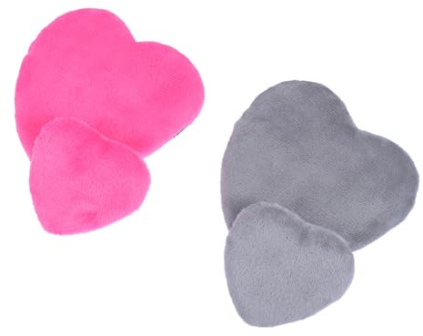 ELAYARD 4 Stück Herzförmige Puderquaste aus Baumwolle zum Einfachen Verstauen und Sparen von Losem Puder für Gesicht Make Up Anwendung