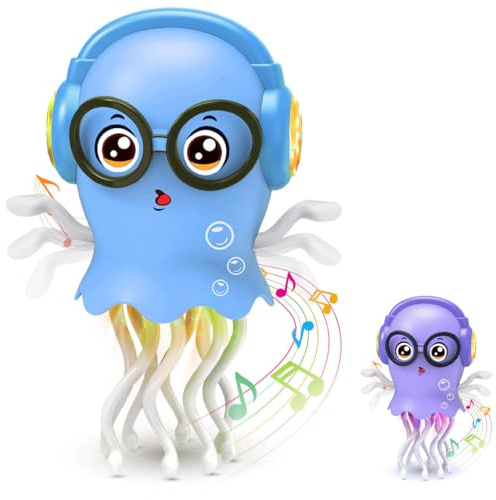 Giocattolo per bambini medusa danzante con musica e luci, giocattolo interattivo per il tempo sulla pancia, giocattoli per il tempo sulla pancia giocattolo sensoriale per gattonare per bambini piccoli