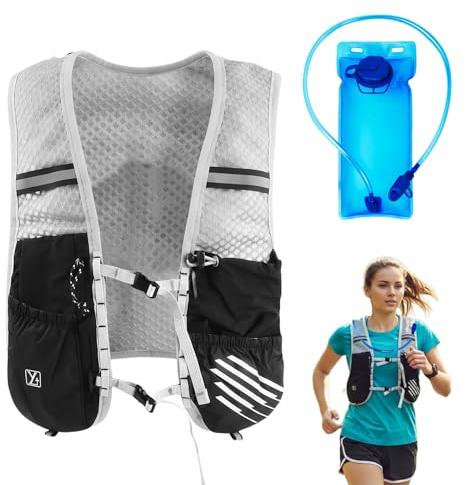 Ecofocet Zaino Trail Running, Gilet da Corsa per Donne e Uomini con Sacca d'Acqua da 2L, Cinghie Pettorali Regolabili, Zaino Idratazione per Escursionismo/Sentieri/Corsa/Maratone/Ciclismo