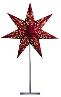 ZICOM Dekostern Weihnachtsstern Papierstern samt, rot 45cm mit Ständer für Weihnachten, Hochzeiten, Party, Dekoration, Geschenkidee, 230V 50Hz, E14 Fassung mit Euro-Flachstecker