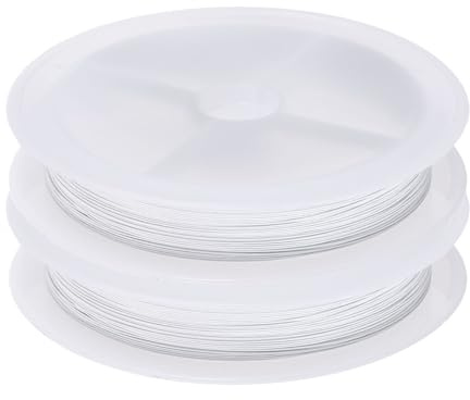 QUARKZMAN 2 Piezas Alambre 82 Pies Longitud Calibre 28 Blanco | Acero Inoxidable, Resistente Al Deslustre, Para Suministros De Fabricación De Joyería Manualidades