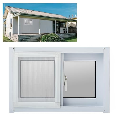 Ventana del Sótano de Aluminio 40x40cm 40x50cm 40x60cm 40x80cm 50x50cm con Mosquitera para Baños, Cobertizos, Gallineros, Cabañas(HXW 40X40CM/15.7X15.7IN)