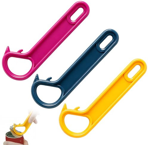 3PCS Ring Pull Opener, Ring Pull Can Opener Aid, Essential Tool for Opening Pop-Top Cans and Pet Food Containers, Set of Three in Vibrant Colours