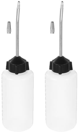 INOOMP Bottiglia da Usare da 120ml da e Macchina per Cucire 2 con Beccuccio Angolato Tappo, Plastico e Ferro, Facile per Casa e Sartorie