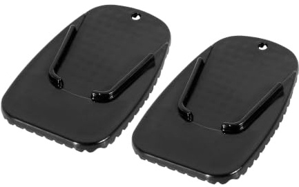 Motorcykelstativförstorare Universell Motorcykelsparkstativ Sidosparkdyna Stödplatta Parkeringsstativ Sidostödsförlängningsdyna(2pcs Black)