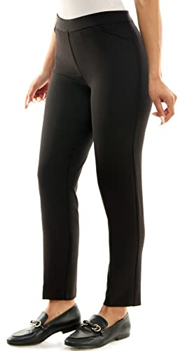 Zac & Rachel dam pull-on ankelbyxor med band ledig, svart, 10, Svart, 36 SE