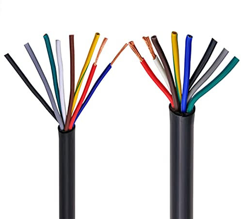 KEPOHK Rvv Schwarzes Kabel 15AWG 1,5 MM 2 Adern 3 Adern 4 Adern 5 Adern 6 Adern 7 Adern 8 Adern 8 Adern 10 Adern 12 Adern 20 Adern 20 Steuersignalkabel 1,5 mm-15 AWG 7 Adern -3 Meter
