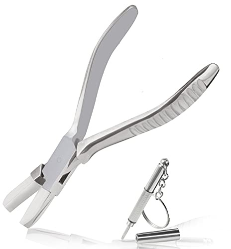 LEONTOOL Pince à mâchoire plate en nylon de 15,2 cm pour lunettes - Pince de réparation de lunettes - Outils d'assemblage et de réglage - Outil d'opticien optique avec tournevis