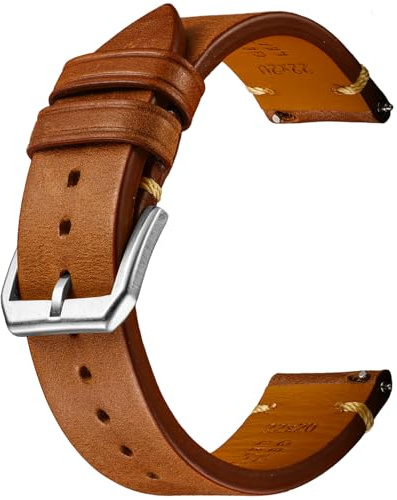 REZERO Schnellverschluss-Uhrenarmbänder aus Kalbsleder, Uhrenbänder, Uhrenarmband aus weichem Leder für Herren und Damen, 18 mm, 19 mm, 20 mm, 21 mm, 22 mm, 23 mm, 24 mm
