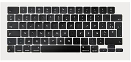 ICTION Capuchons de touches de clavier FR AZERTY français de remplacement standard pour MacBook Pro M1 14 A442 16,2 A2485 année 2021