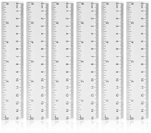 Kunststoff Lineal, 6 Stück, Transparentes Lineal für Schule, Büro, Zuhause (15cm)