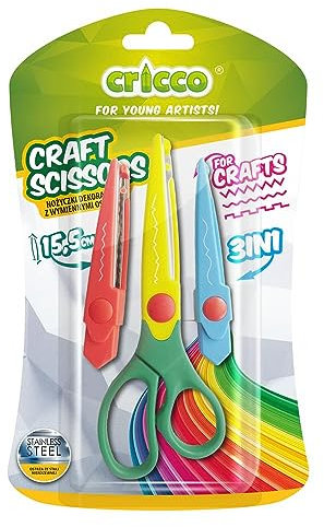 Amex Cricco Kinderschehre - Schere für Kinder - Vorschule Schule DIY Basteln - Kunst Handwerk - Sicherheitsschere Papier - Anfängerschere für Grundschüler - Dekoschere