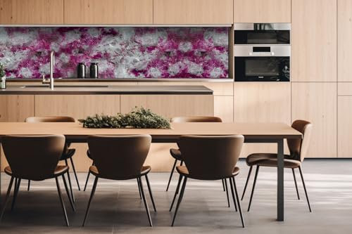 Küchenrückwand Verbundplatte ABSTRAKTE KUNSTMALEREI 260 x 60 cm | Spritzschutz Küche für Herd Spüle | Premium Qualität, Alu Dibond, Stärke 3 mm - Made in EU | Inklusive Kleber