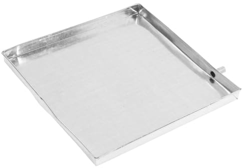 Homoyoyo Sturdy Iron Air Conditioner Drain Pan Leakproof Water Collection Tray Built-in Drainage System Easy Installation External Unit Drip Catcher Multi-Purpose Drip Pan for Washing Machine