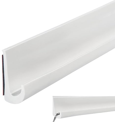 Inscrip Grondaia a J per camper, autoadesiva, 38 mm di altezza, in PVC, per deviazione della pioggia sul tetto di camion, camper, barca, van, porta (Bianco, 5M-H38)