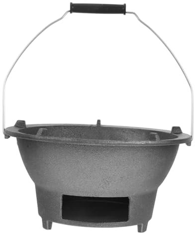 Happyyami Barbecue Extérieur Fonte Bois Réchaud De Camping à Double Brûleur Barbecue Portable Poêle