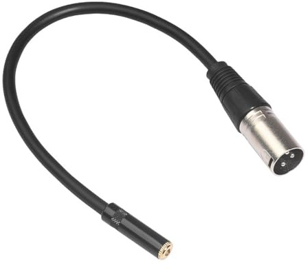 Laroal Cable adaptador de audio XLR a 3,5 mm para conexión de micrófono y tarjeta de sonido Cable XLR macho a TRS hembra de 3,5 mm de 30 cm para equipos de audio como amplificadores y mezcladores